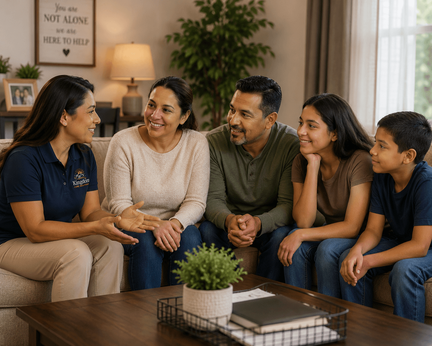 Caregiver providing family-centered support